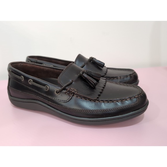 Bass Men\'s Brown Leather Tassel Clark‎ Flex Loafers Slip-On Dress Shoes Size 10M main image 7